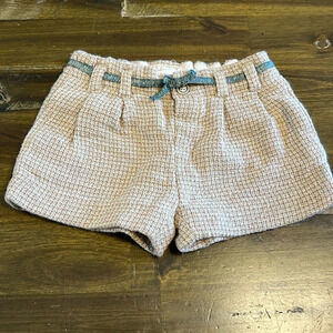 Zara Baby Girl Tweed Shorts Plaid Bow Toddler 12-18 months